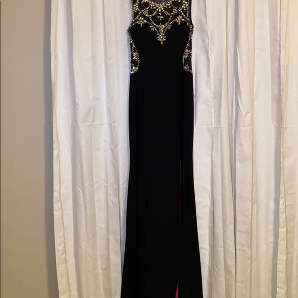 Black rhinestone prom/homecoming/ cocktail gown - Picture 2 of 5